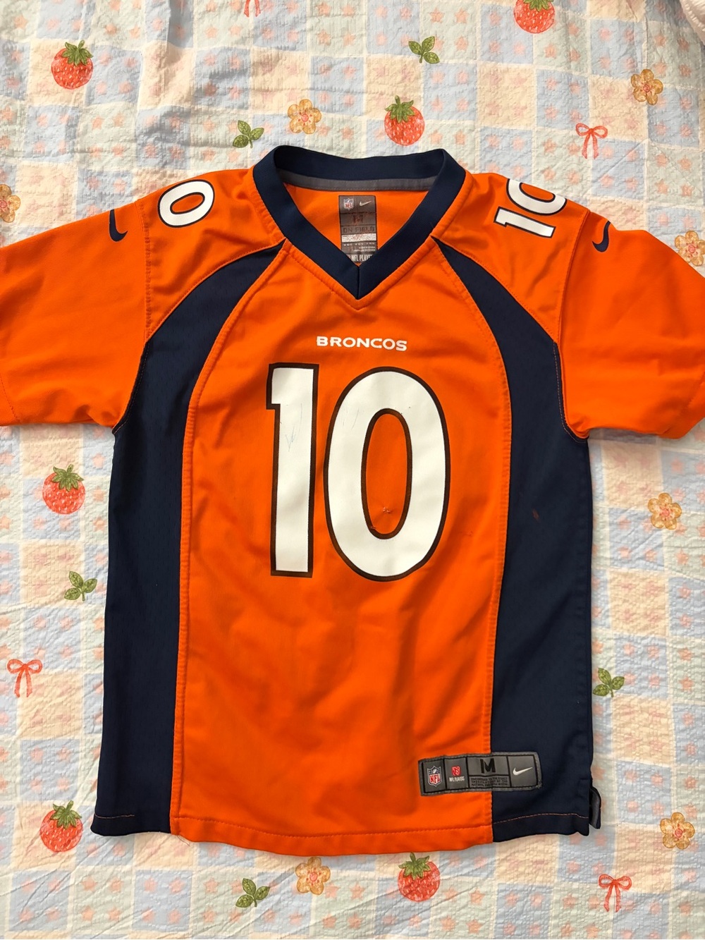 Nike Boys Orange and Navy Denver Broncos #10 Football Jersey